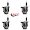 Service Caster 4'' Semi Steel Swivel 1-1/8'' Expanding Stem Caster Set with Brake, 4PK SCC-EX20S414-SSS-PLB-118-4 - alternate 3